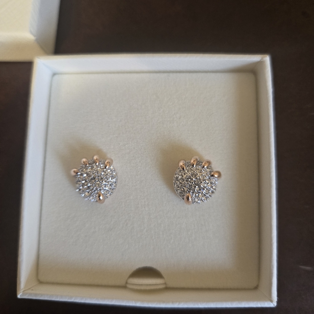 Swarovski Silver and Gold-Tone Crystal Earrings